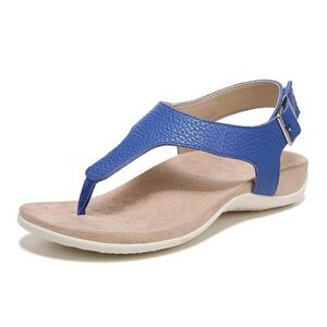 Vionic Terra Sandals Shoes Comfortable Classic Pebbled Leather‎ Blue Women's 12